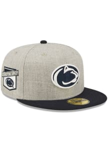 New Era Penn State Nittany Lions Mens Grey Heather Patch 59FIFTY Fitted Hat