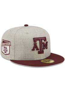 New Era Texas A&amp;M Aggies Mens Grey Heather Patch 59FIFTY Fitted Hat