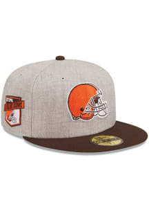 New Era Cleveland Browns Mens Grey Heather Patch 59FIFTY Fitted Hat