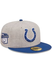 New Era Indianapolis Colts Mens Grey Heather Patch 59FIFTY Fitted Hat