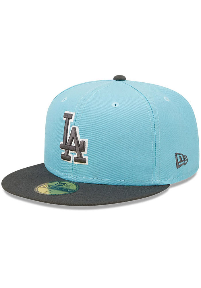 New Era 5950 La Dodgers 2T Color Pack Fitted Hat (60321605) Powder Blue/Pink / 7 1/2