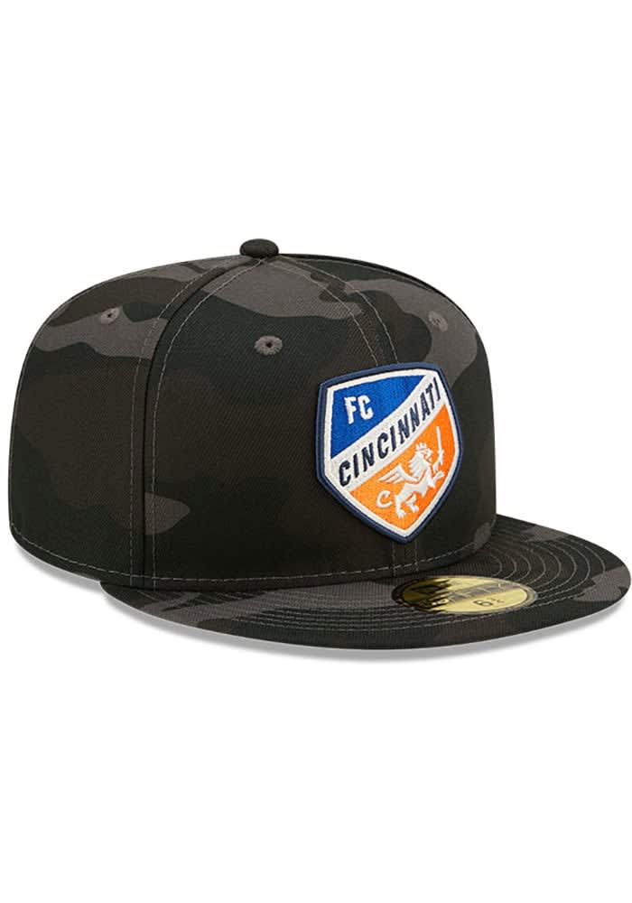 New Era FC Cincinnati Mens Black Camo 59FIFTY Fitted Hat