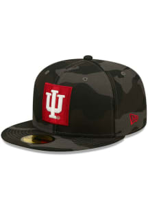 New Era Indiana Hoosiers Mens Black Camo 59FIFTY Fitted Hat