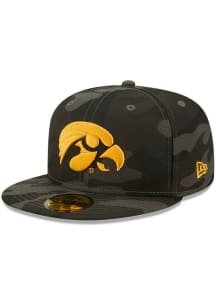 New Era Iowa Hawkeyes Mens Black Camo 59FIFTY Fitted Hat