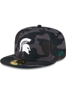 New Era Michigan State Spartans Mens Black Camo 59FIFTY Fitted Hat