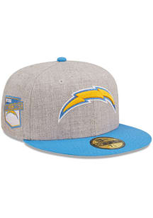 New Era Los Angeles Chargers Mens Grey Heather Patch 59FIFTY Fitted Hat