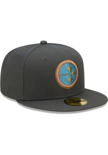 New Era Pittsburgh Steelers Mens Grey 2T Color Pack 59FIFTY Fitted Hat