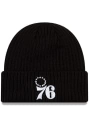 New Era Philadelphia 76ers Black Core Classic Cuff Mens Knit Hat