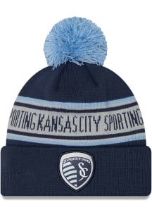 New Era Sporting Kansas City Navy Blue JR Repeat Cuff Youth Knit Hat