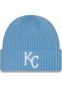 New Era Kansas City Royals Jr Core Classic Cuff Baby Knit Hat - Light Blue
