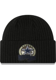 New Era Dallas Cowboys Black 2022 Salute to Service Cuff Mens Knit Hat
