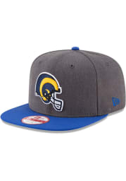 New Era Los Angeles Rams Grey Retro Helmet 2T Heather 9FIFTY Mens Snapback Hat