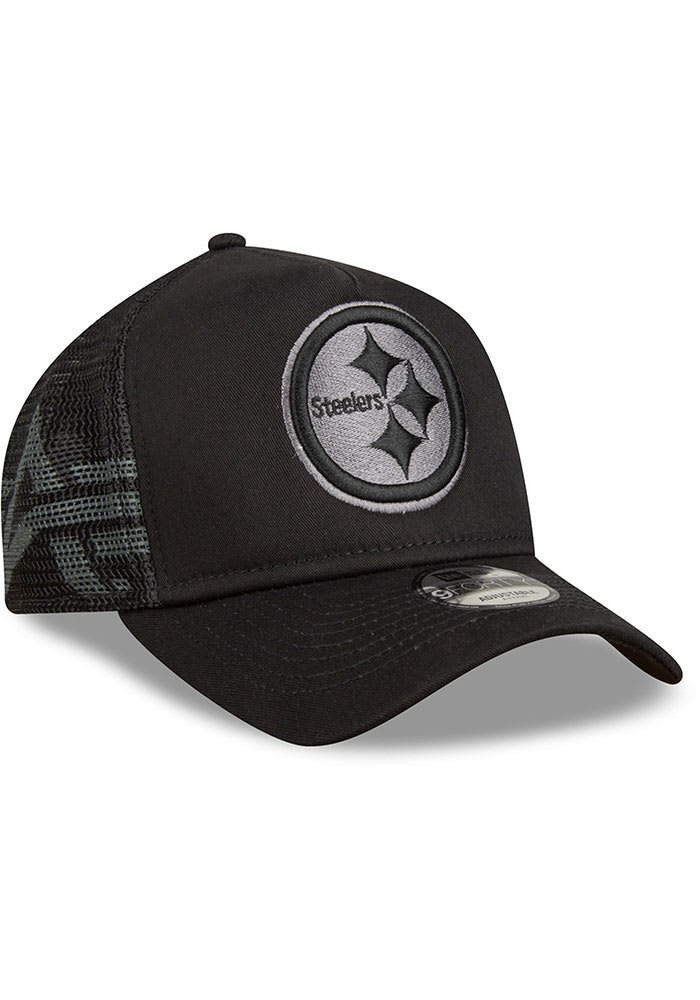 New Era Pittsburgh Steelers Alpha 9FORTY Adjustable Hat - Black, Black, Cotton, Size ADJ, Rally House