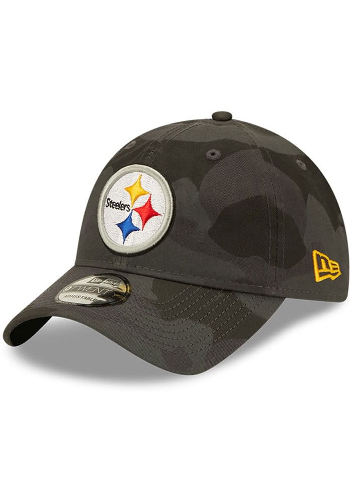 New Era Pittsburgh Steelers Camo Core Classic 9TWENTY 2.0 Adjustable Hat - Black, Black, Cotton, Size ADJ, Rally House