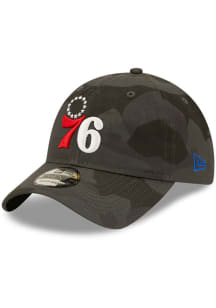New Era Philadelphia 76ers Camo Core Classic 9TWENTY 2.0 Adjustable Hat - Black