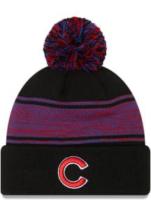 New Era Chicago Cubs Black Chilled Pom Mens Knit Hat