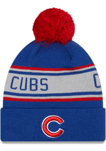 New Era Chicago Cubs Blue Repeat Pom Mens Knit Hat