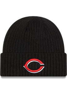 New Era Cincinnati Reds Black Core Classic Mens Knit Hat