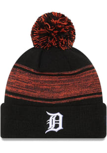 New Era Detroit Tigers Black Chilled Pom Mens Knit Hat
