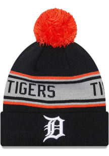 New Era Detroit Tigers Navy Blue Repeat Pom Mens Knit Hat