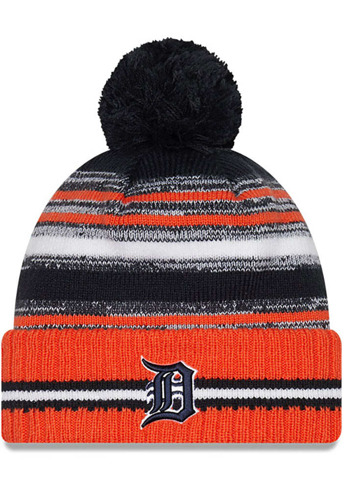 Detroit Tigers THE-COACH Navy Knit Beanie Hat by New Era