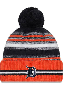 New Era Detroit Tigers Navy Blue Sport Pom Mens Knit Hat
