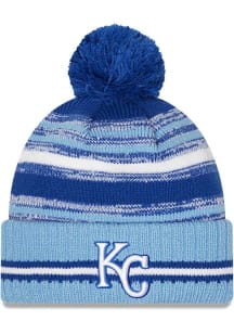New Era Kansas City Royals Blue Sport Pom Mens Knit Hat