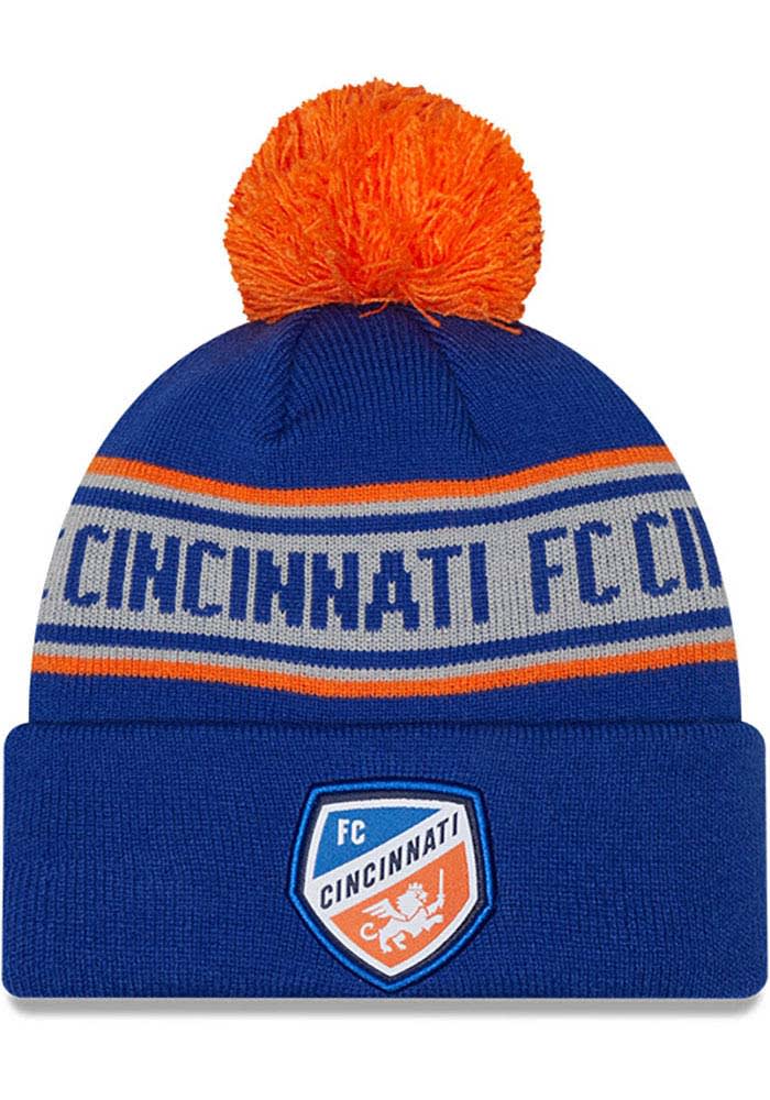 New Era FC Cincinnati Blue Repeat Pom Mens Knit Hat