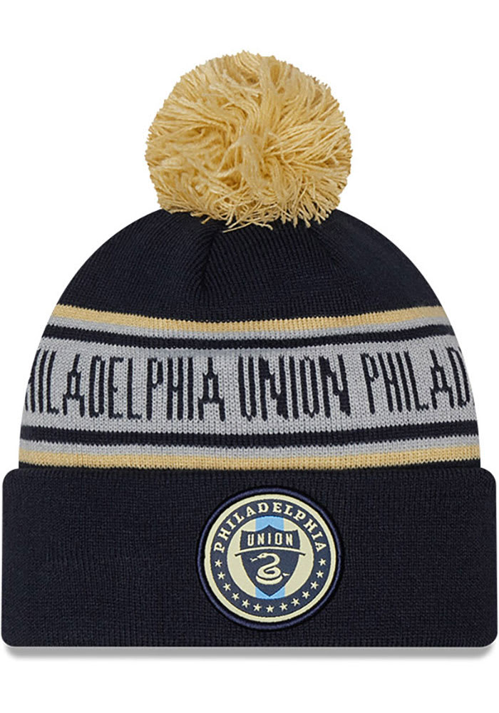 New Era Philadelphia Union Navy Blue Repeat Pom Mens Knit Hat