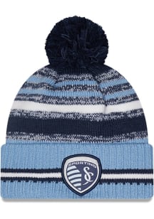 New Era Sporting Kansas City Blue Sport Pom Mens Knit Hat