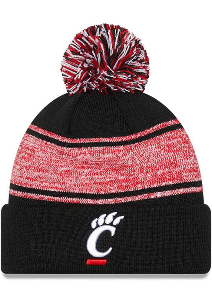 New Era Cincinnati Bearcats Black Chilled Pom Mens Knit Hat