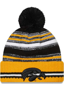 New Era Iowa Hawkeyes Black Sport Pom Mens Knit Hat