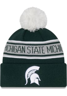 New Era Michigan State Spartans Green Repeat Pom Mens Knit Hat