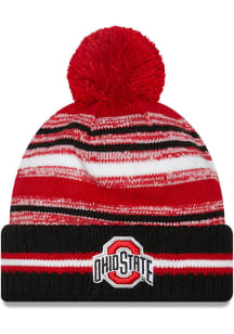 New Era Ohio State Buckeyes Red Sport Pom Mens Knit Hat