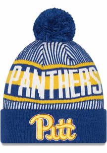 New Era Pitt Panthers Blue Striped Mens Knit Hat