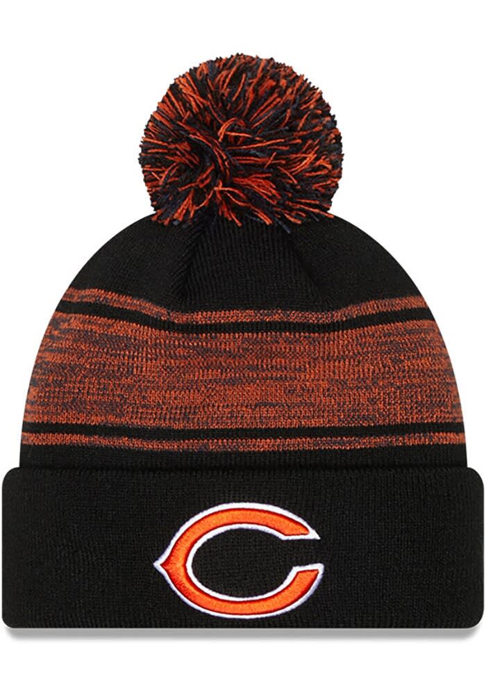 New Era Chicago Bears Black Confident Pom Knit Hat, Black, Acrylic, Size OSFM, Rally House