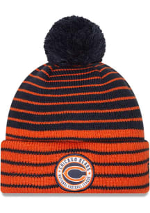 New Era Chicago Bears Navy Blue Patch Pom Mens Knit Hat