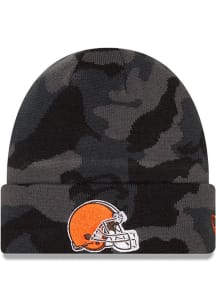 New Era Cleveland Browns Black Camo Cuff Mens Knit Hat
