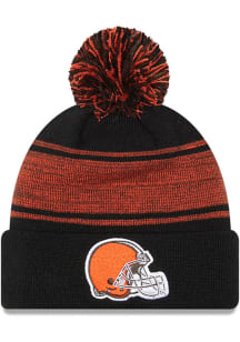 New Era Cleveland Browns Black Chilled Pom Mens Knit Hat