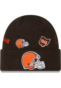 New Era Cleveland Browns Brown Identity Mens Knit Hat