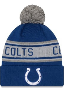 New Era Indianapolis Colts Blue Repeat Pom Mens Knit Hat