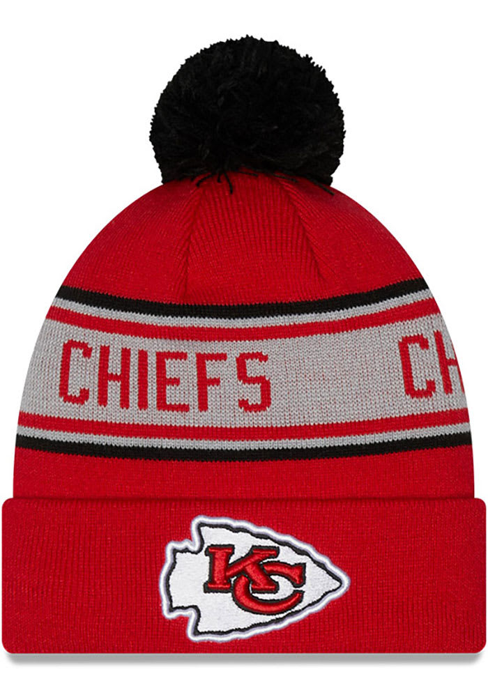 New Era Kansas City Chiefs Red Repeat Pom Mens Knit Hat