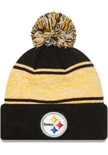 New Era Pittsburgh Steelers Black Chilled Pom Mens Knit Hat