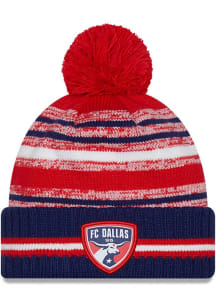 New Era FC Dallas Navy Blue Sport Pom Mens Knit Hat