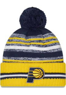 New Era Indiana Pacers Yellow Sport Pom Mens Knit Hat