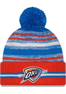 New Era Oklahoma City Thunder Orange Sport Pom Mens Knit Hat
