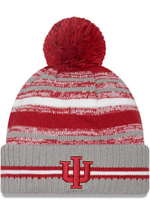 New Era Indiana Hoosiers Red Sport Pom Mens Knit Hat