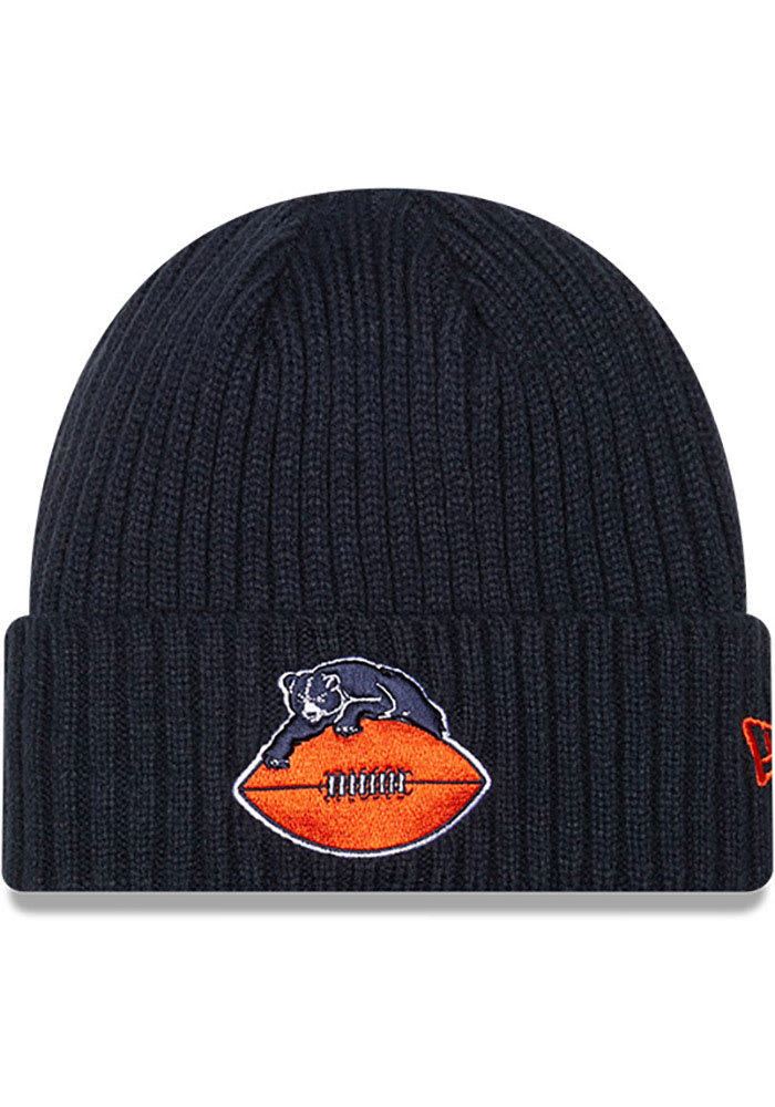 Chicago Bears New Era Repeat Cuffed Knit Hat with Pom - Navy