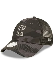 New Era Cleveland Guardians Black Camo Glam 9FORTY Womens Adjustable Hat