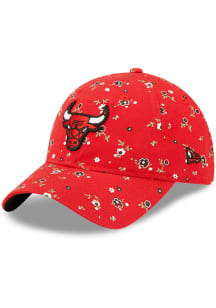 New Era Chicago Bulls Red Floral 9TWENTY Womens Adjustable Hat